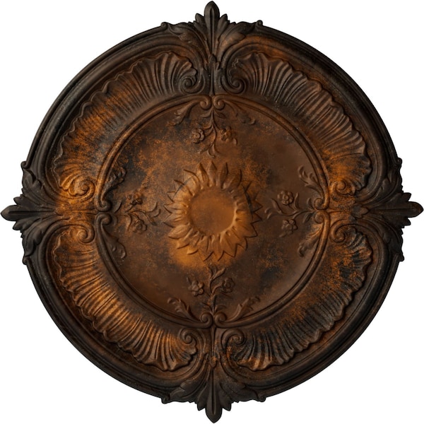 Ekena Millwork Attica Acanthus Leaf Ceiling Medallion (Fits Canopies up to 3 1/4"), 30 1/8"OD x 1 1/2"P, Rust CM30ATRUS - main